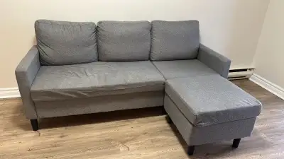 ️ Grey Sectional Sofa with Chaise – Great Condition!, View more