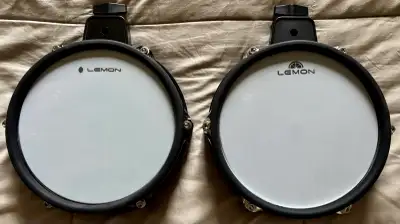 Pair of Lemon 8" Dual-Zone Electronic Mesh Drum Pads, View more