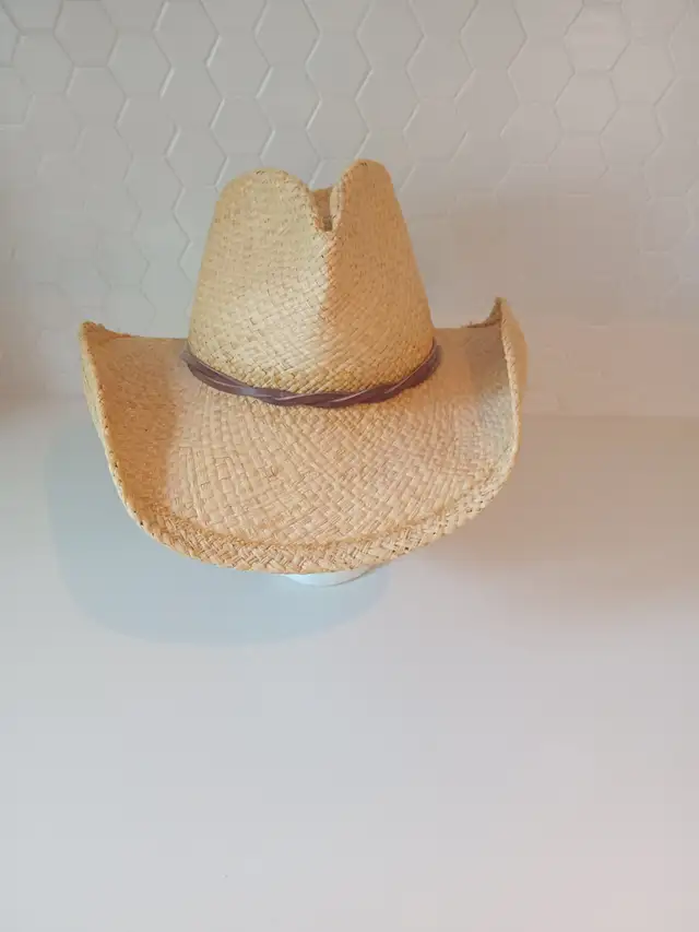 Shady Brady Straw Cowboy Hat w/ Suede  Leather Braided Hatband in Men's in Calgary - Image 8