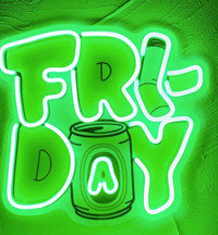 Neon Light Sign Rare Friday Hangover Party Vybe Green LED USB