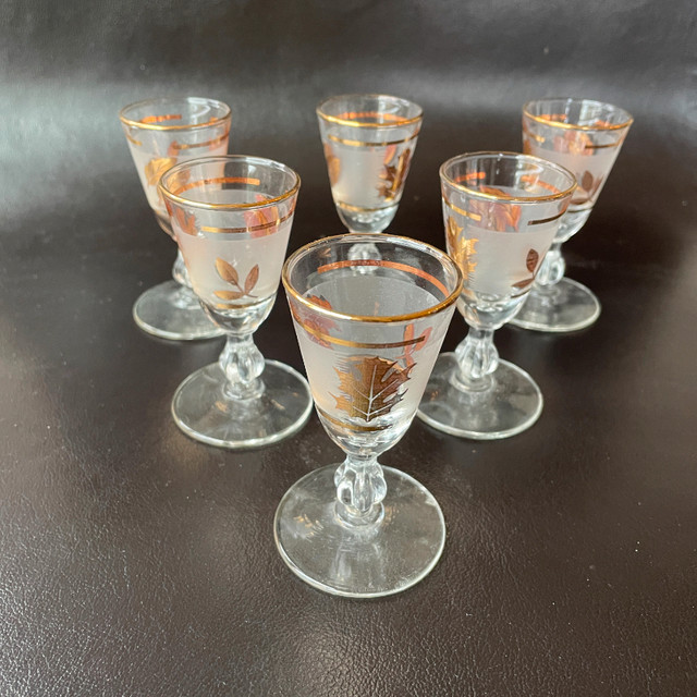 6 Vintage Hollywood Regency Libbey mini shot/cordial Glasses in Kitchen & Dining Wares in City of Toronto