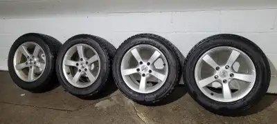 $280 16" winter rims tires off Honda Civic Acura csx ilx rsx tsx tl type s r 5x114.3 black steel rim...