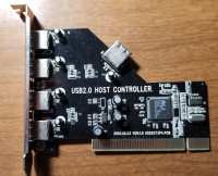 USB 2.0 PCI Expansion Card    4 + 1 Ports  + Sound Blaster Cards