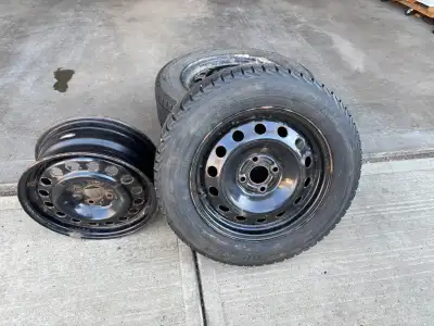I have three Yokohama iceguard iG52c winter tires with 4 hole steel rims and one steel rim by itself...