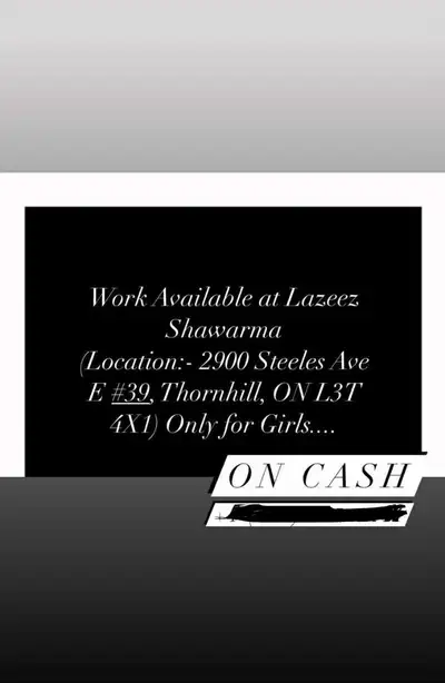 RESTAURANT JOB HIRING IN GTA (HELP WANTED), View more