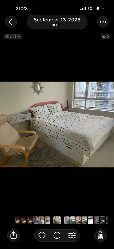 A furnished master bedroom with a full designated bathroom in 2 bedroom apartment. Location: Cross t...