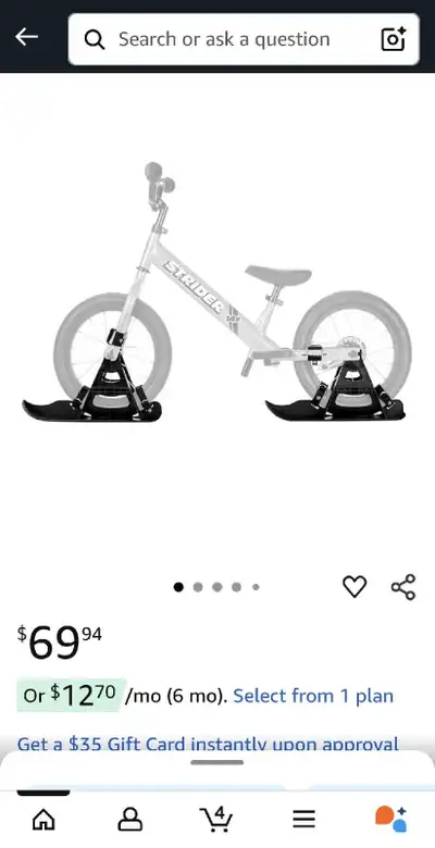 Brand New Snow Strider, Bike Skis / Sled, View more