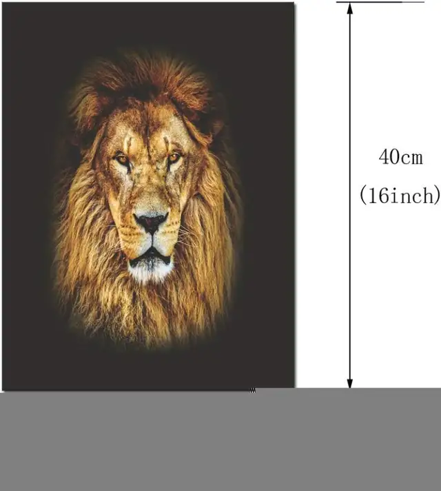 Mighty Lion Animal Painting Print on Canvas Framed Ready to Hang in Arts & Collectibles in City of Toronto - Image 4