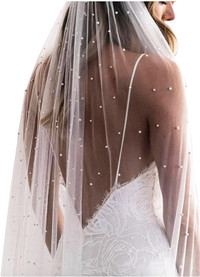 Wedding (Bridal)  Veil dotted with faux pearls