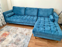Brand New Velvet Tufted Sofa Available for sale