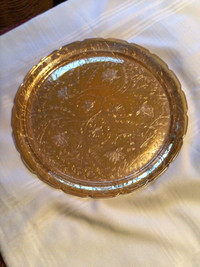 Marigold Carnival Glass Large Serving Plate 