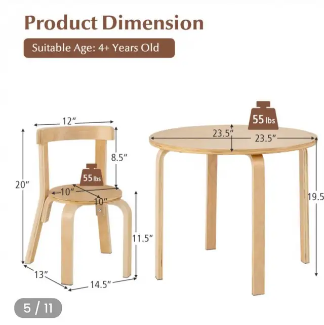 5 pc kids table and chair set with blocks.  in Dining Tables & Sets in Bridgewater - Image 4