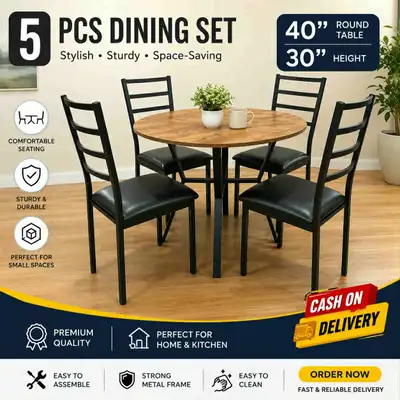 5 PCS Modern Dining Set – Cash on Delivery Available, View more