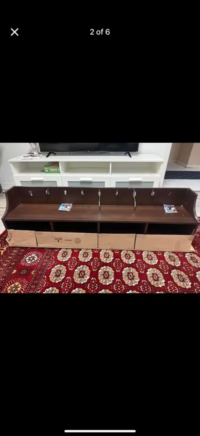 Wooden Entryway Wall Shelf with Hooks, View more