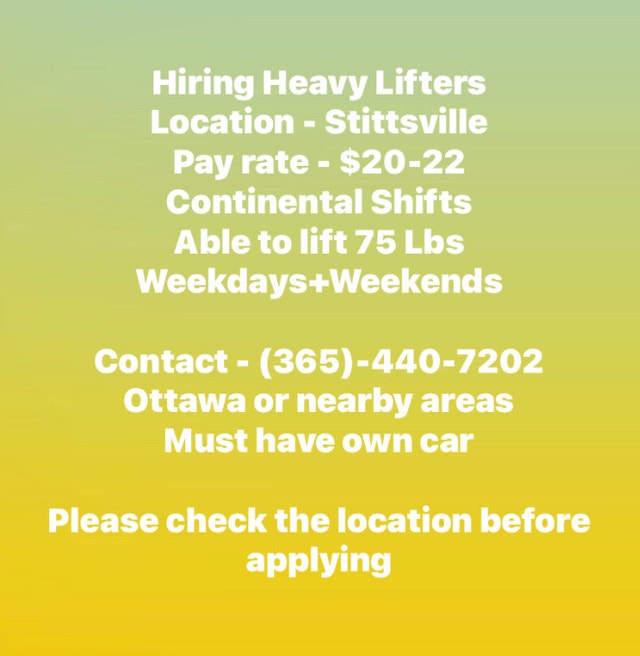 General Labor General Labour Ottawa Kijiji
