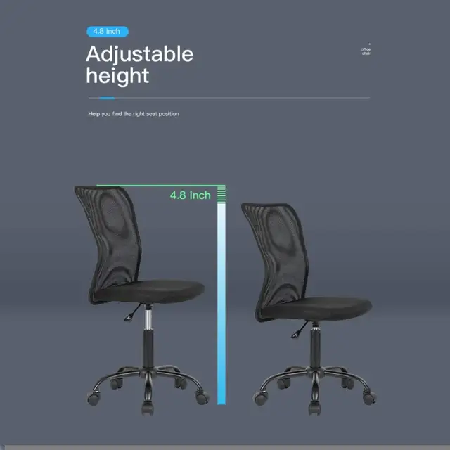 OffiClever Ergonomic Office Back Rolling Swivel Chair, Black in Chairs & Recliners in Markham / York Region - Image 3