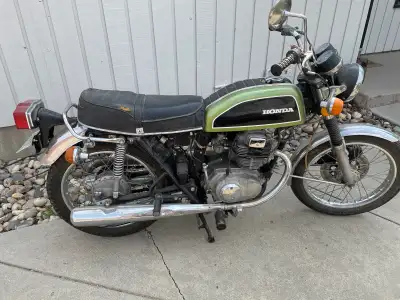 1974 Honda CB200 twin-cylinder motorcycle. Bike ran when parked approximately 3 years ago. Has been...