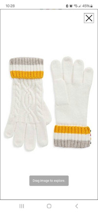 Brand New Adult's Wool-Blend Cable-Knit Colourblock Gloves