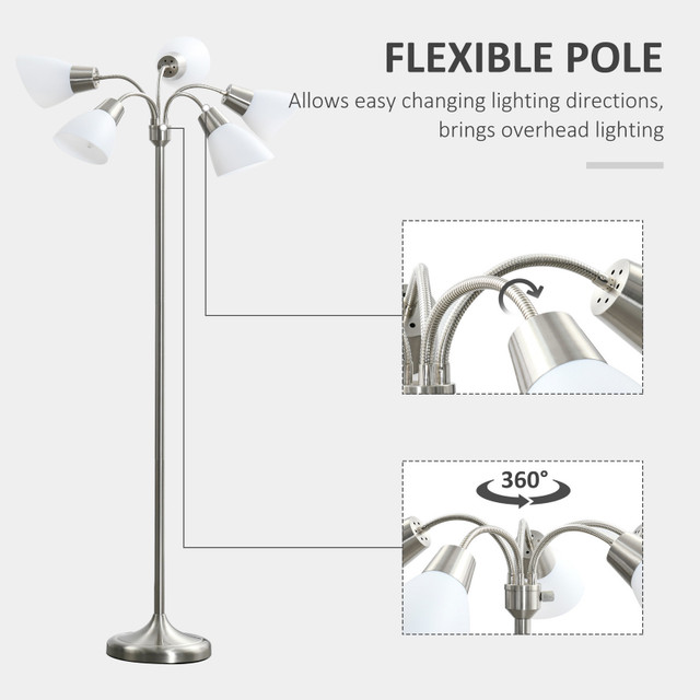 Arc Tree Floor Lamp with 5 Adjustable Rotating Lights in Indoor Lighting & Fans in Markham / York Region - Image 2