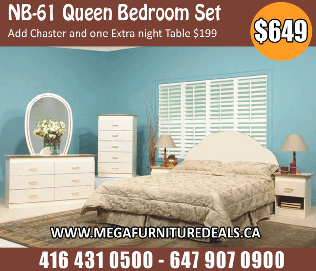 Low Price * Bedroom Set - Queen Bedroom Set - Double Bed in Beds & Mattresses in City of Toronto - Image 2