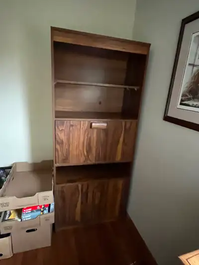 Mid century modern secretary desk hutch, View more