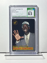 1995 Topps Stadium Club NBA Draft Picks Kevin Garnett #5 CSG 8.5