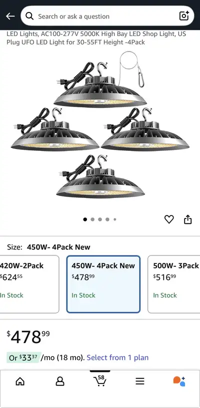 420W UFO LED High Bay Light 63000lm High Bay LED Lights NEW, View more