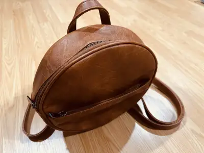 Brown / tan, round backpack purse, View more
