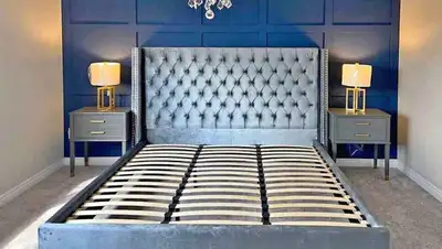 King Size Deep Tufted Bed Frame-Brand New, View more