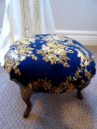 ART DECO step stool 1927 Miss Jones Cast Iron ormolu VELVET