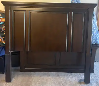 Ashley furniture bed frame. Has a chip that was reglued as seen in the pic.