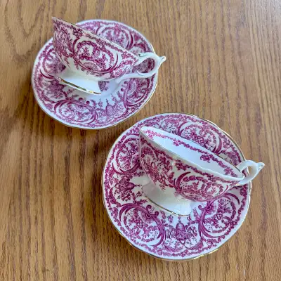 Coalport pink teacups, View more