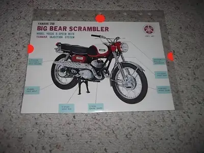 For Sale: Original 2 page Brochure of the 1965 Yamaha YDS3C BIG BEAR SCRAMBLER... This item is in go...