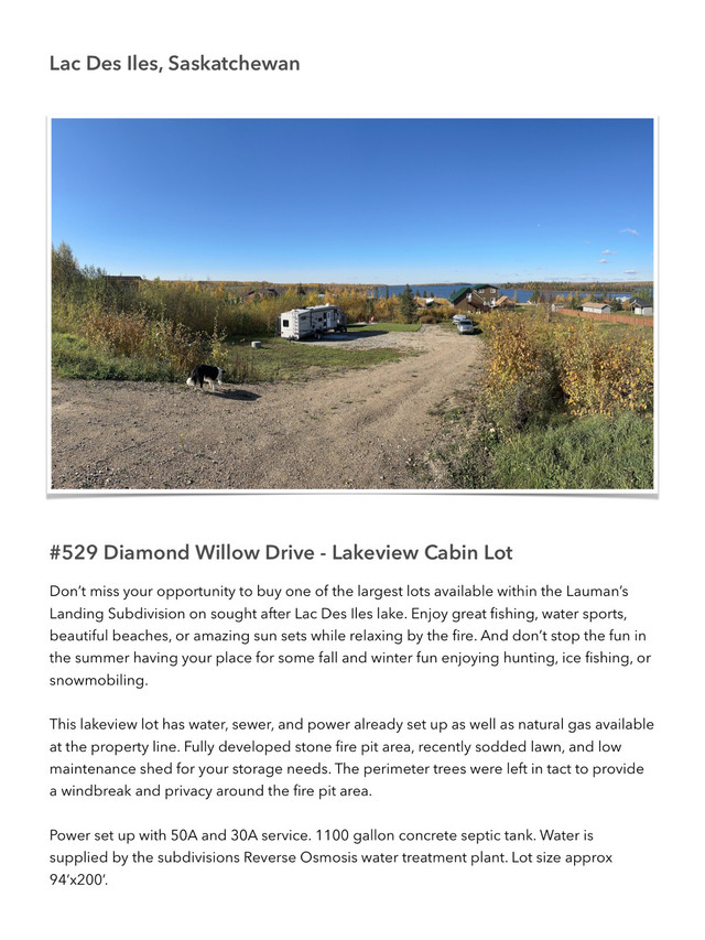 Lac Des Isles Lake Lot For Sale (Lauman’s Landing Subdivision) in Land for Sale in Edmonton - Image 2