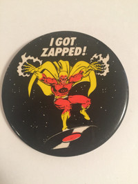Vintage Button Pin, I Got Zapped