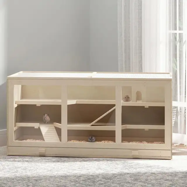 45.3"x22.4"x21.7" Wooden Hamster Cage Rat Cage, Natural Wood in Accessories in Markham / York Region - Image 10