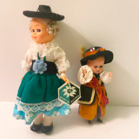 Vintage Pongau Dolls Made in Austria Girl and Boy Open Shut Eyes
