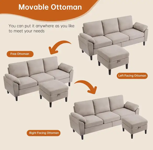 Couch and ottoman with storage in Couches & Futons in Charlottetown - Image 4