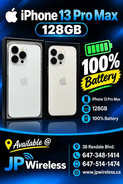 Apple iPhone 13 Pro Max | 128GB- 100% Battery Health, View more