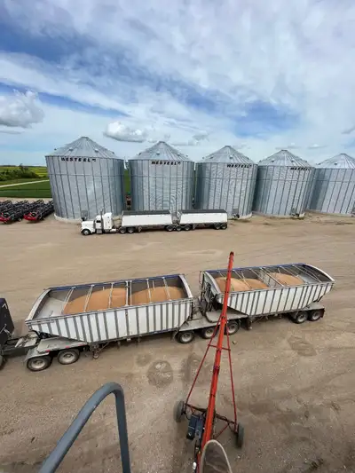 Will trade for hopper bins Aluminum trailers Most of the tires are new black lions 22.5 aluminum all...