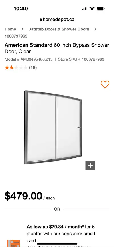 BNIB American Standard Glass Shower Doors, View more