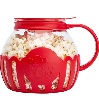 Ecolution Patented Micro-Pop Microwave Popcorn Popper with Temperature Safe Glass, 3-in-1 Lid Measur...