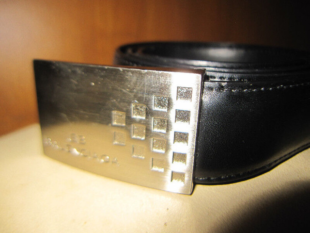 Balenciaga Black Leather Dress Belt And Buckle Made  Italy Mens in Other in City of Toronto - Image 4