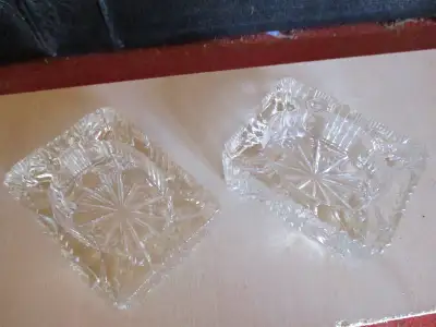 RARE:2 Cendriers en cristal vintage - 2 Vintage crystal ashtrays, View more