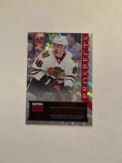 2014-15 Fleer Showcase Teuvo Teravainen Skybox Premium Prospects Red Rubies #’d 49/50 (42) Cash only...