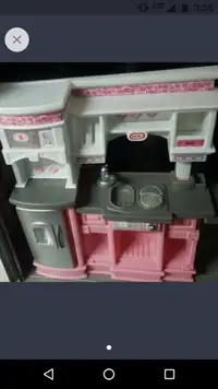 Pink Girls Play Kitchen With Accessories