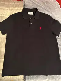 AMI De Coeur - Designer Black Polo Shirt Size L
