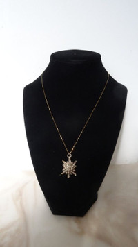 Victorian Edwardian 14K Gold Seed Pearl Sunburst Necklace