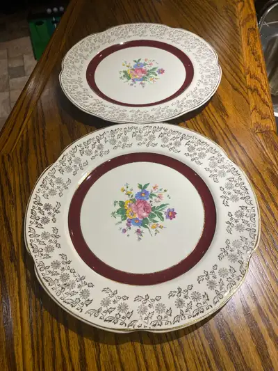 Vintage 1930’s Charmian Porcelain 22k 10” Dinner Plates (2 pcs) , View more