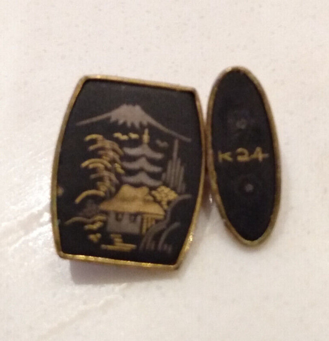 Vintage Japanese Damascene Cuff Links in Jewellery & Watches in Hamilton
